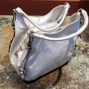 Silver Handbag, Double Handle Shoulder Bag